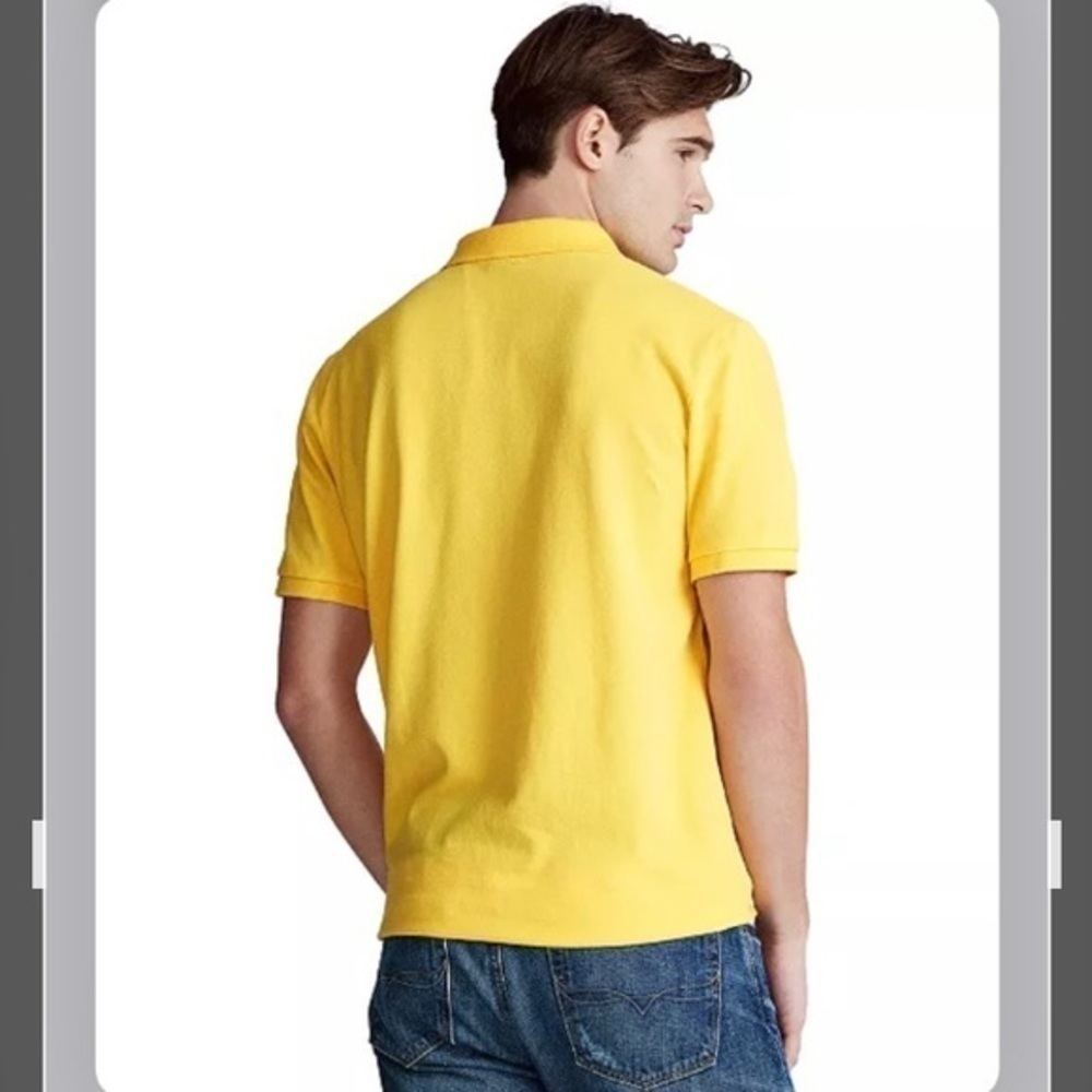 POLO RALPH LAUREN Men's Classic-Fit Mesh Polo in Yellow Size S - Picture 4 of 4